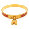 Hermes Bangle Kelly Orange Gold Bracelet