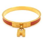 Hermes Bangle Kelly Orange Gold Bracelet