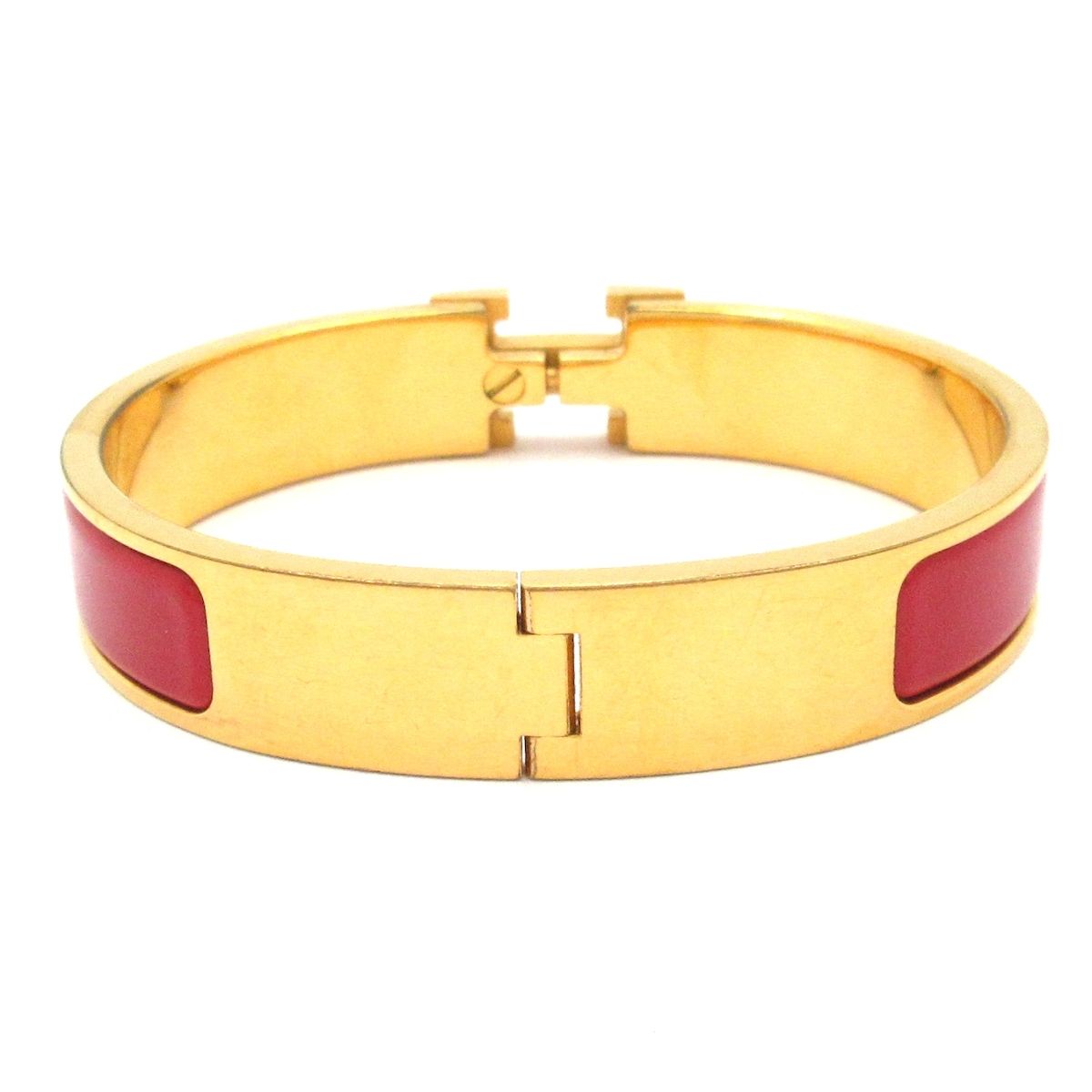Hermes Bangle Clic Clac Gold Bordeaux Bracelet — view 3