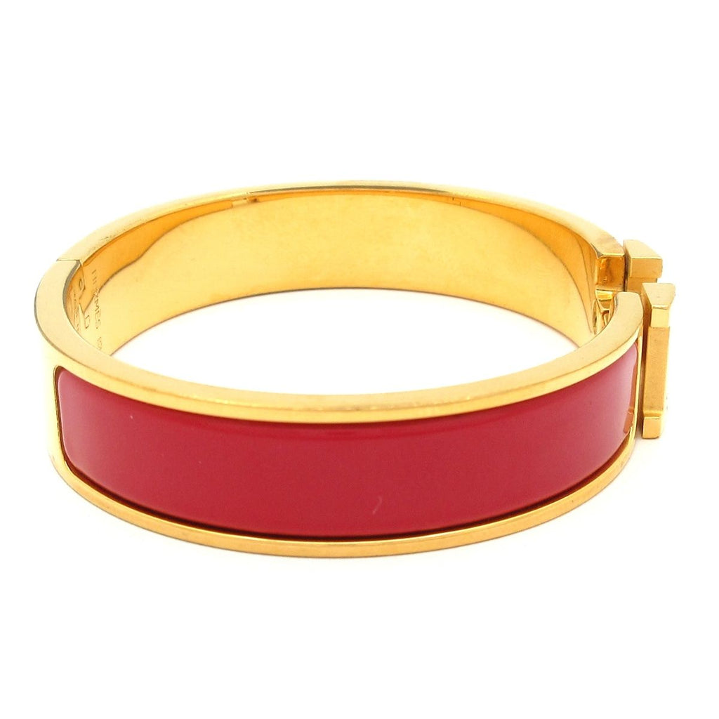Hermes Bangle Clic Clac Gold Bordeaux Bracelet — view 2