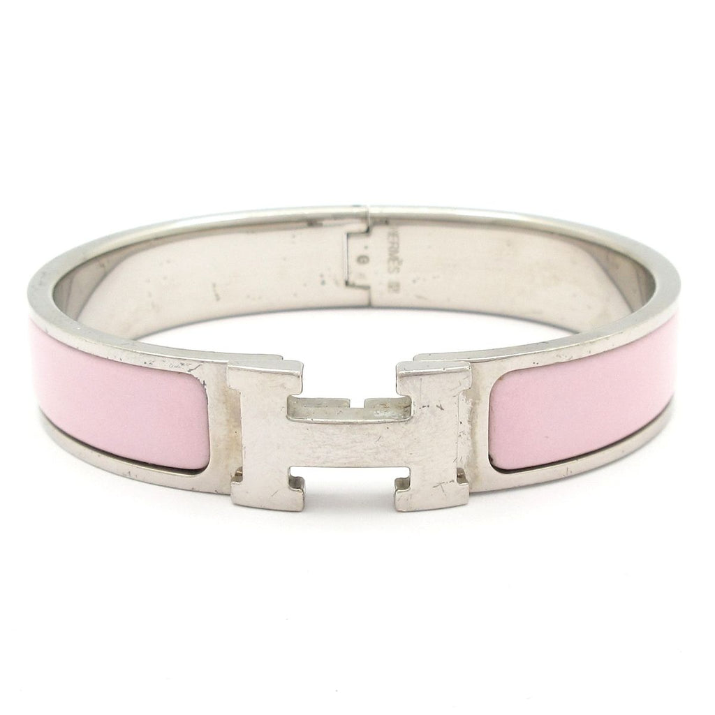 Hermes Bangle Clic H Silver Bracelet