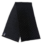 Louis Vuitton Wool 100% Monogram Classic Scarf with Fringes Black — view 4