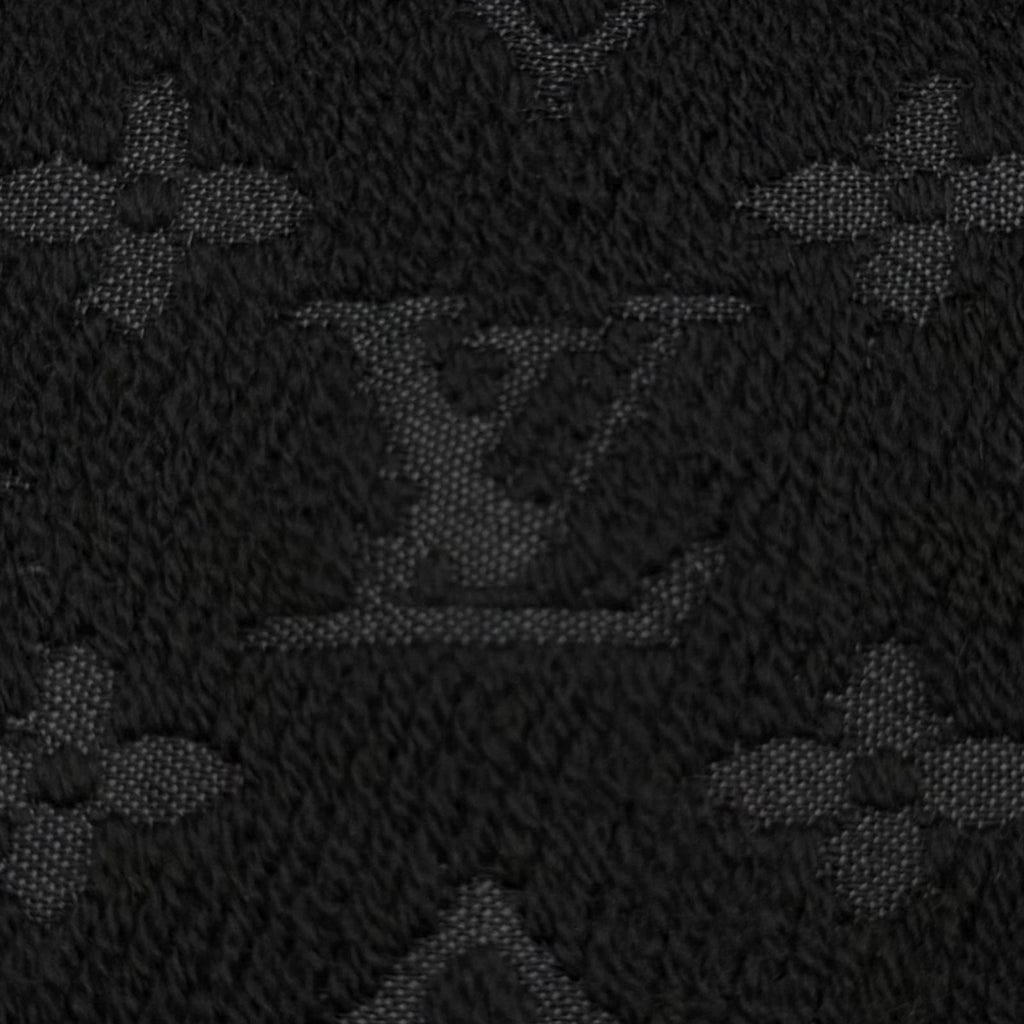 Louis Vuitton Wool 100% Monogram Classic Scarf with Fringes Black — view 7