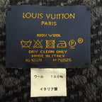 Louis Vuitton Wool 100% Monogram Classic Fringe Scarf Gray Black — view 8
