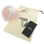 Fendi Flower Motif Fur Pom Charm Key Holder Bag Pink — view 2