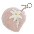 Fendi Flower Motif Fur Pom Charm Key Holder Bag Pink