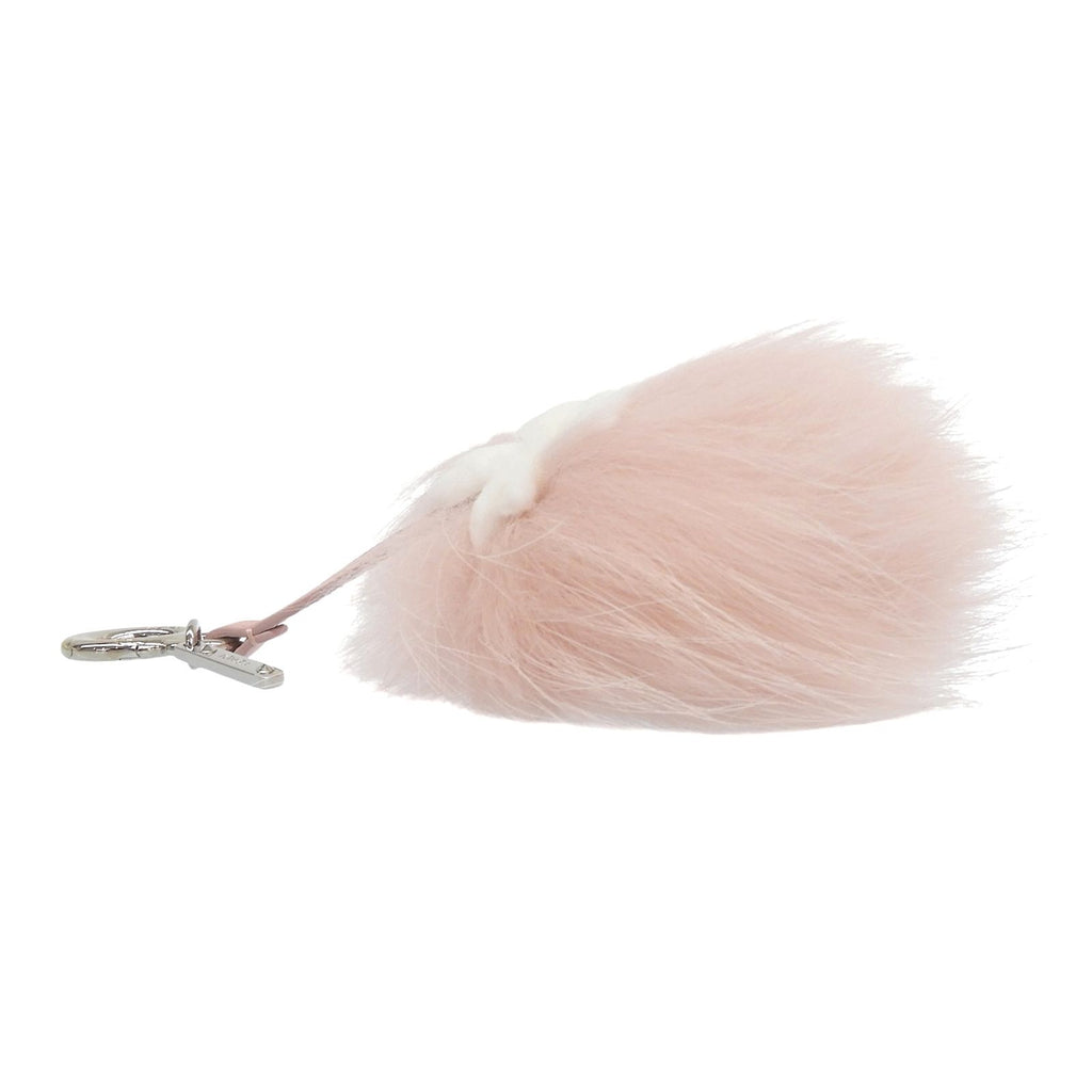 Fendi Flower Motif Fur Pom Charm Key Holder Bag Pink — view 4