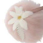 Fendi Flower Motif Fur Pom Charm Key Holder Bag Pink — view 5
