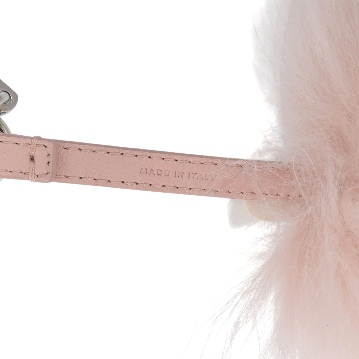 Fendi Flower Motif Fur Pom Charm Key Holder Bag Pink — view 6