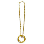 Celine Vintage Circle Logo Design Chain Pendant Gold — view 3