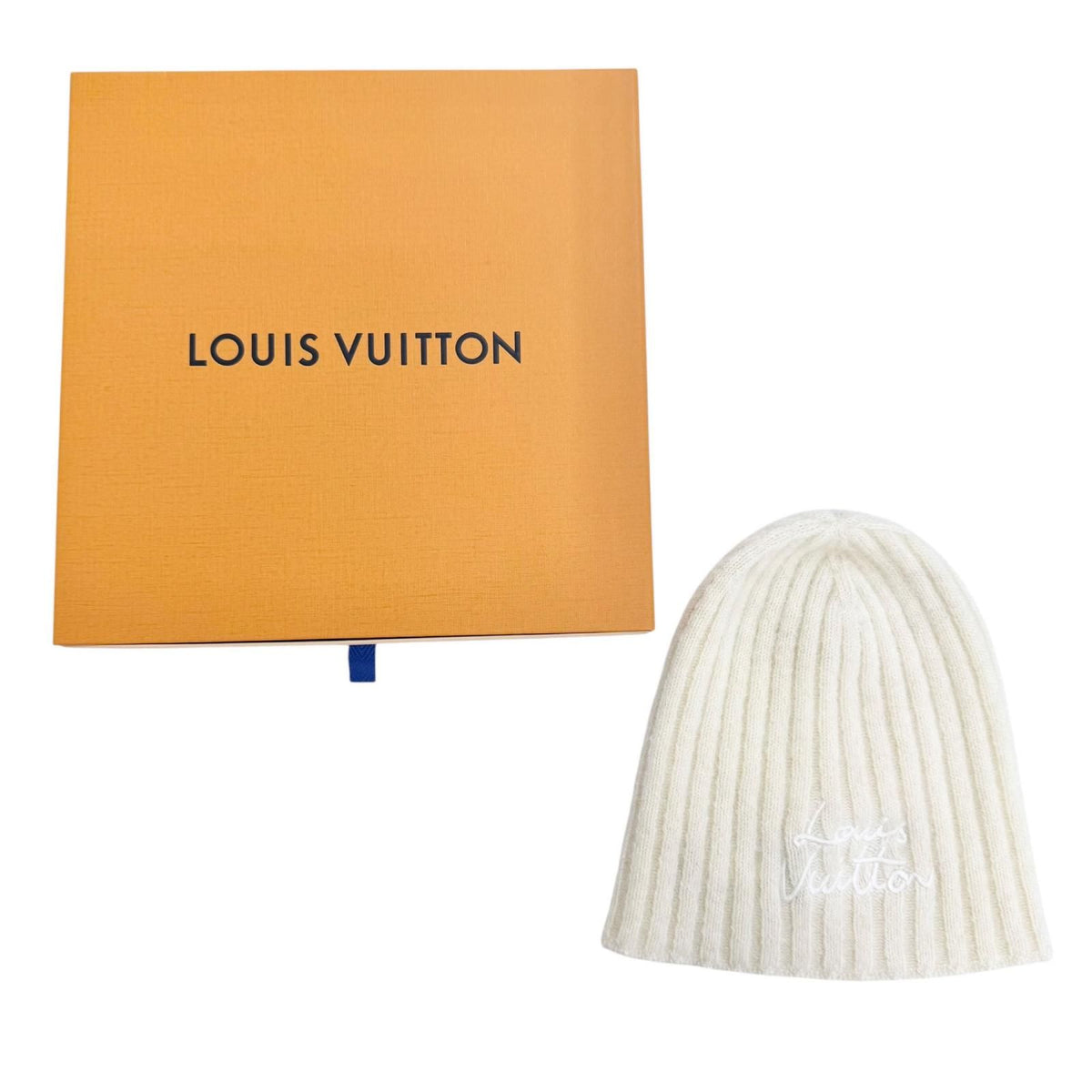 Louis Vuitton Beanie LV Script Mohair Nylon Logo Embroidery Knit Cap Hat — view 2
