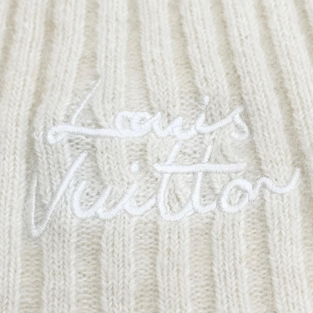 Louis Vuitton Beanie LV Script Mohair Nylon Logo Embroidery Knit Cap Hat — view 8