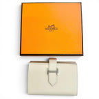 Hermes Bearn Mini Veau Epsom Craie Silver Coin Purse Compact Wallet Bifold — view 2
