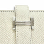 Hermes Bearn Mini Veau Epsom Craie Silver Coin Purse Compact Wallet Bifold — view 8
