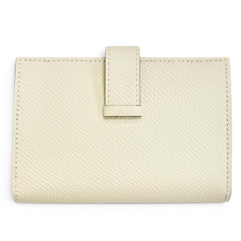Hermes Bearn Mini Veau Epsom Craie Silver Coin Purse Compact Wallet Bifold — view 3