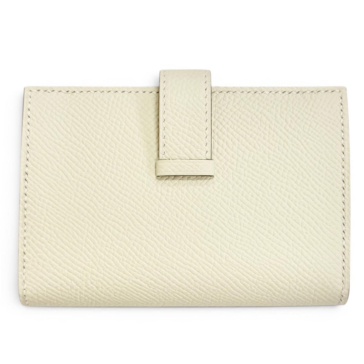 Hermes Bearn Mini Veau Epsom Craie Silver Coin Purse Compact Wallet Bifold — view 3