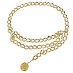Chanel Vintage 31 Rue Cambon CC Logo Coin Motif Chain Belt Gold — view 4