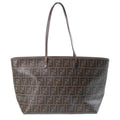 Fendi Roll Tote Bag Zucca Pattern Brown