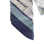 Hermes Mors a Jouets Chemise Silk Twill Twilly Navy Scarf — view 4
