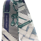 Hermes Mors a Jouets Chemise Silk Twill Twilly Navy Scarf — view 3