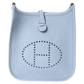 Hermes Evelyne TPM Shoulder Bag Silver Taurillon Clemence Blue Run Gris Perle