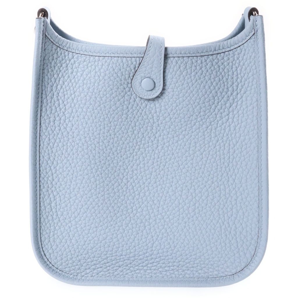 Hermes Evelyne TPM Shoulder Bag Silver Taurillon Clemence Blue Run Gris Perle — view 2