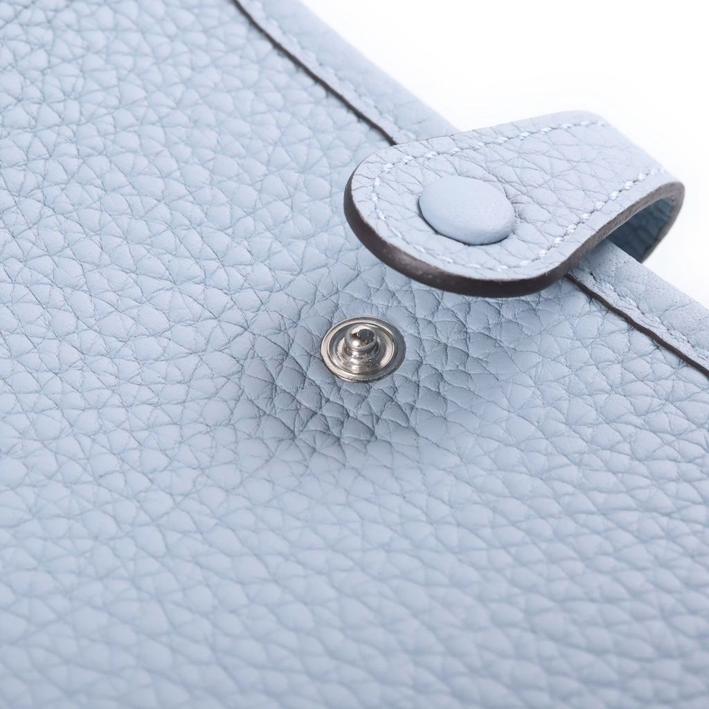 Hermes Evelyne TPM Shoulder Bag Silver Taurillon Clemence Blue Run Gris Perle — view 6