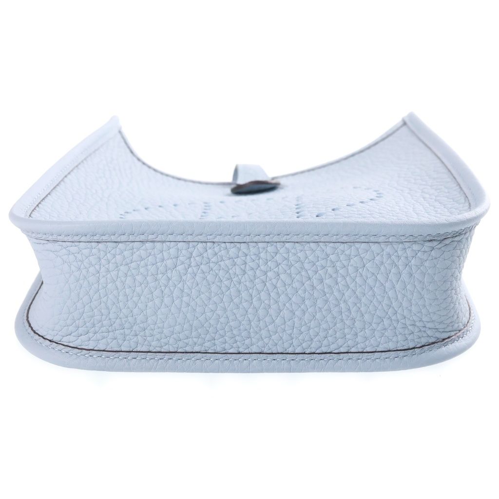 Hermes Evelyne TPM Shoulder Bag Silver Taurillon Clemence Blue Run Gris Perle — view 4