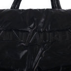 Saint Laurent Paris Tote Bag Wide Puffer Logo Black Nylon — view 6