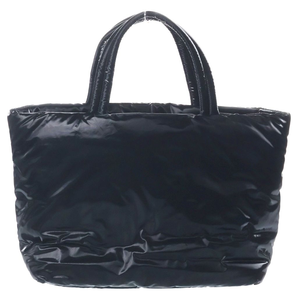 Saint Laurent Paris Tote Bag Wide Puffer Logo Black Nylon — view 2