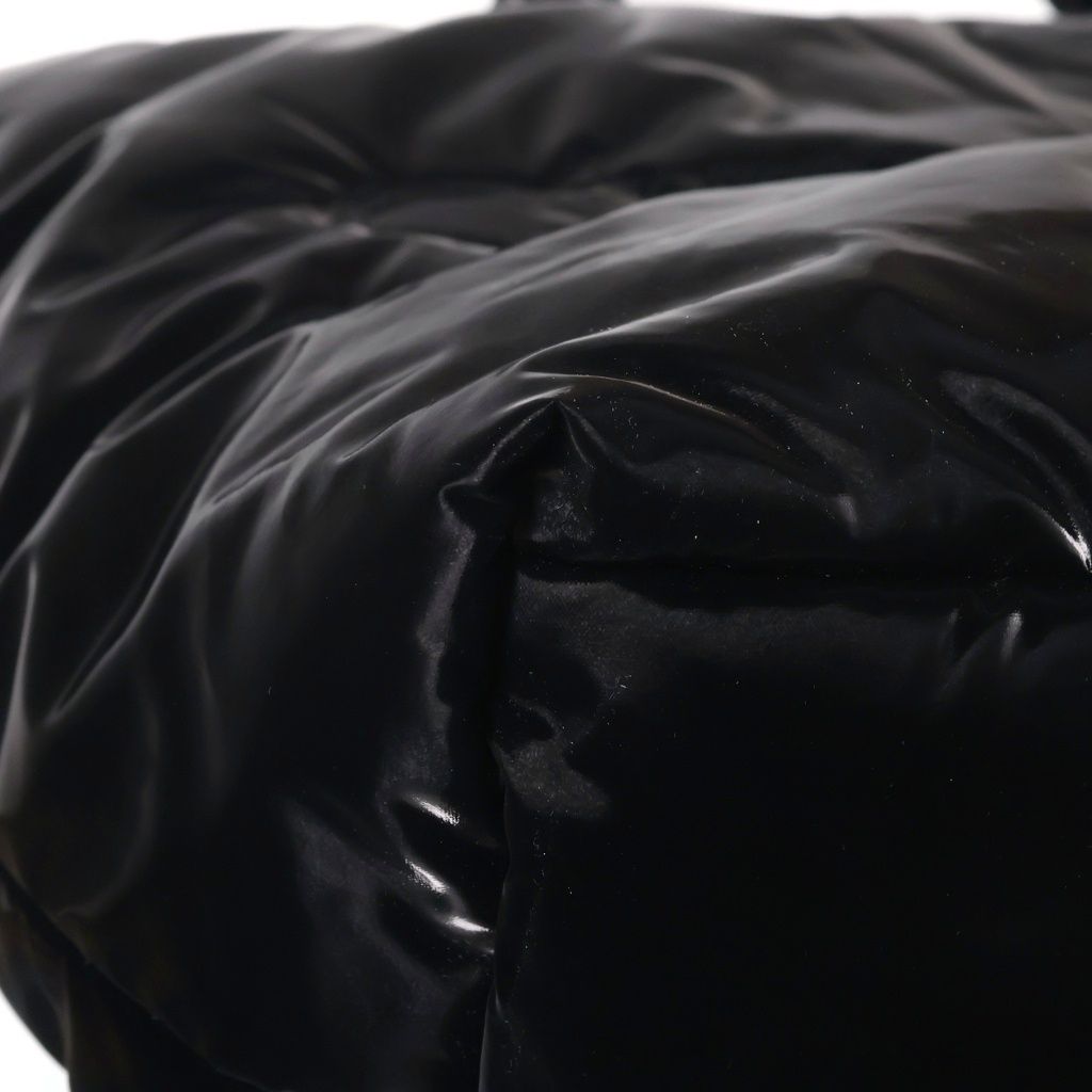 Saint Laurent Paris Tote Bag Wide Puffer Logo Black Nylon — view 5
