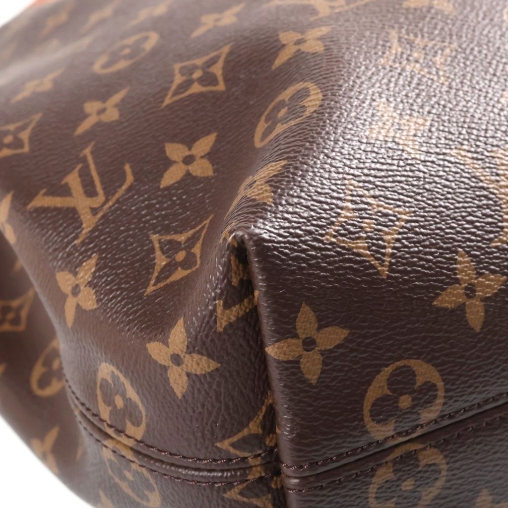 Louis Vuitton Monogram Graceful PM Tote Bag Brown Leather Gold — view 5