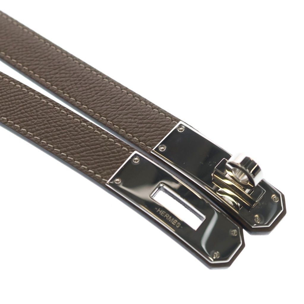 Hermes Kelly Belt Greige Etoupe Epsom Silver — view 4