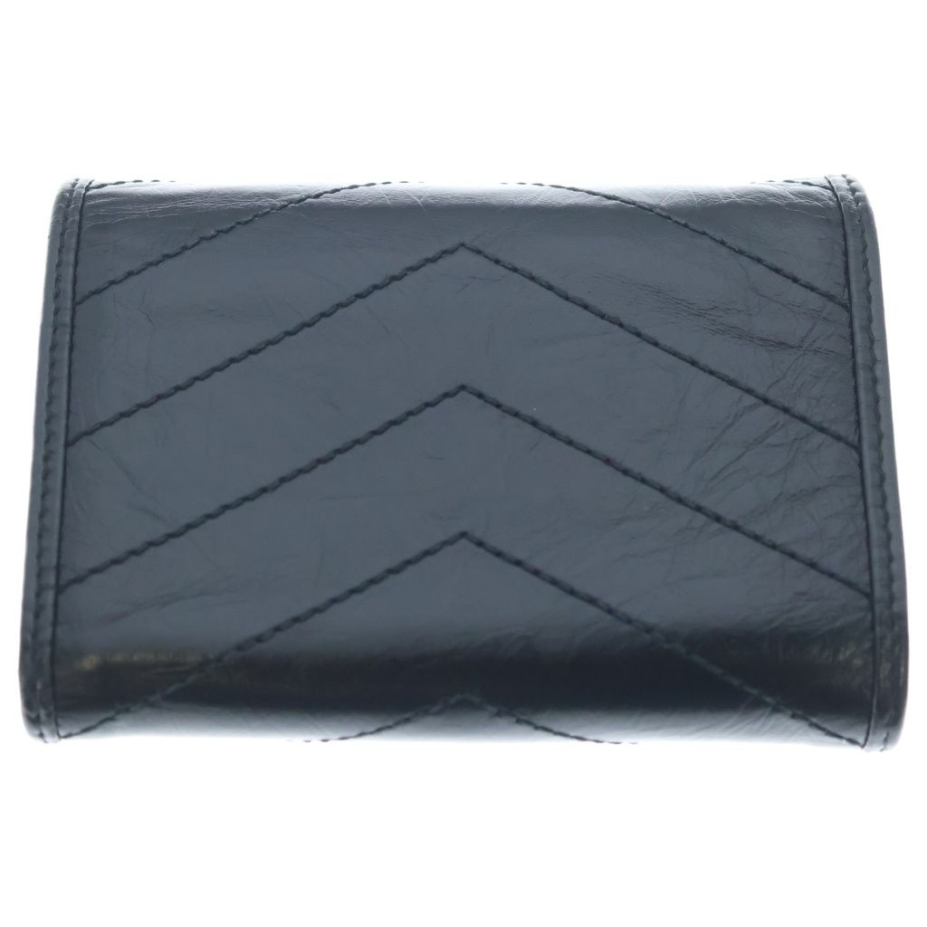 Saint Laurent Paris Cassandra Trifold Wallet Compact Coin Purse Black Leather — view 2