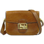 Celine Carriage Shoulder Bag Pochette Leather Brown