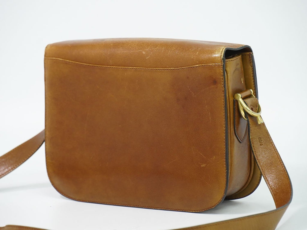 Celine Carriage Shoulder Bag Pochette Leather Brown — view 2