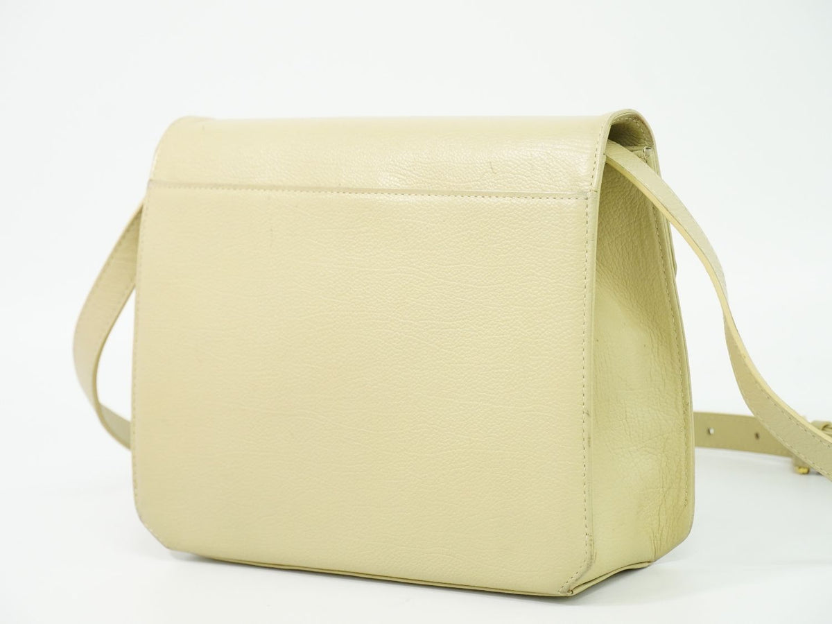 Saint Laurent YSL Logo 2-Way Shoulder Bag Clutch Leather Ivory — view 2