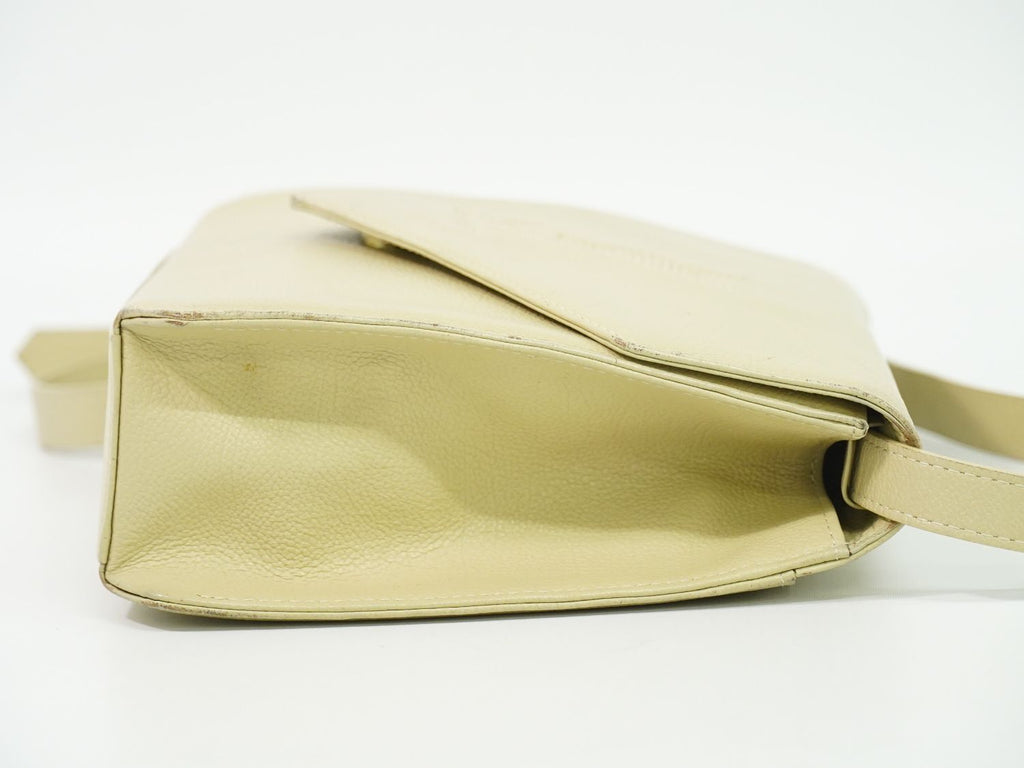 Saint Laurent YSL Logo 2-Way Shoulder Bag Clutch Leather Ivory — view 4
