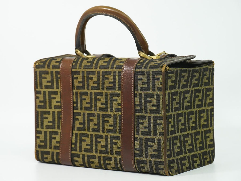Fendi Zucca Trunk Handbag Canvas Brown Bag — view 2
