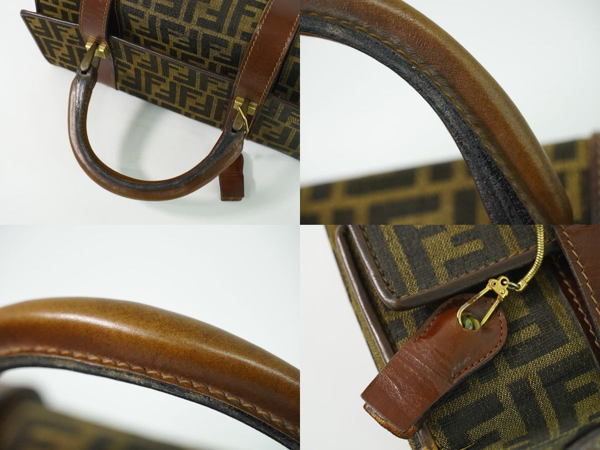 Fendi Zucca Trunk Handbag Canvas Brown Bag — view 6