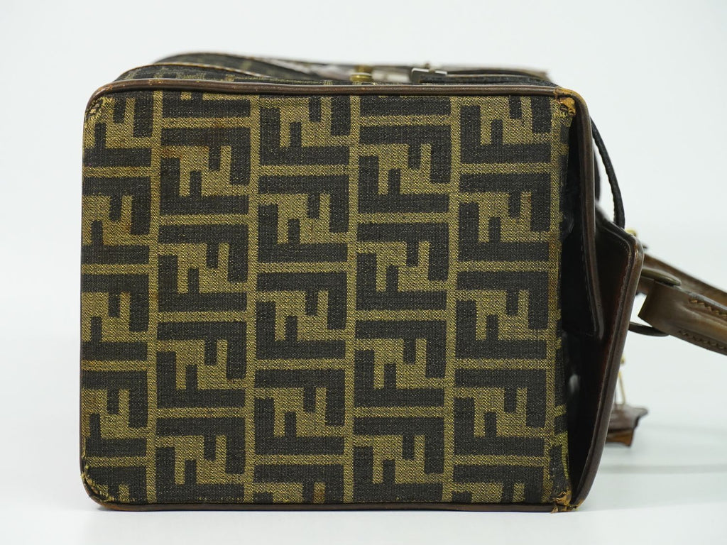 Fendi Zucca Trunk Handbag Canvas Brown Bag — view 4