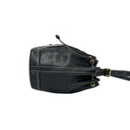 Saint Laurent Vintage YSL Logo Leather Drawstring Shoulder Bag Pochette Black — view 6