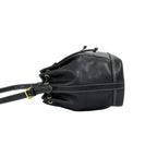 Saint Laurent Vintage YSL Logo Leather Drawstring Shoulder Bag Pochette Black — view 5