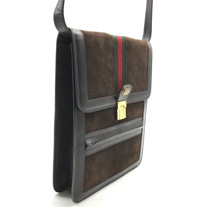 Gucci Sherry Line Suede Leather Shoulder Bag Crossbody Brown — view 2
