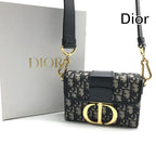 Dior Oblique 30 Montaigne Shoulder Bag Navy
