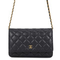 Chanel Chain Wallet Classic Quilted CC Logo Lambskin Black Shoulder Bag