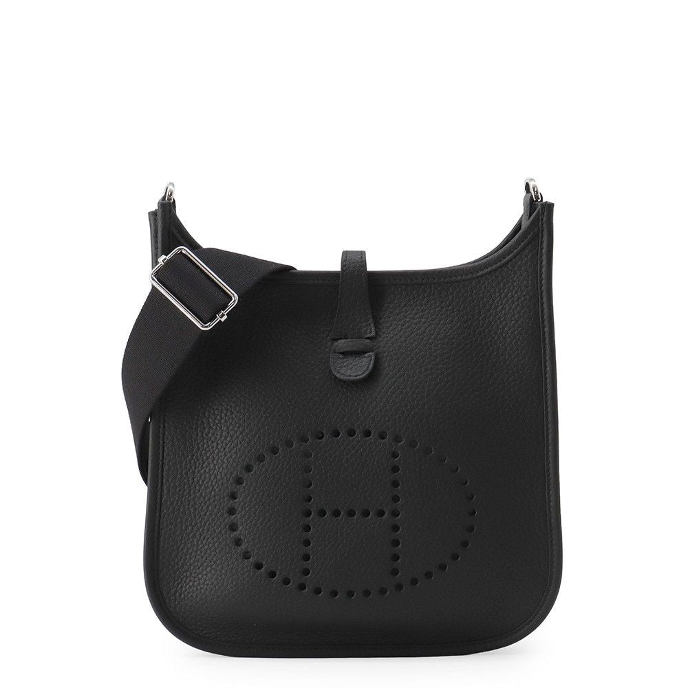 Hermes Shoulder Bag Evelyne 3 23 Black Silver Taurillon Clemence