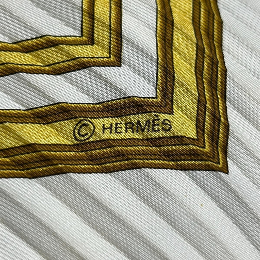 Hermes Scarf Carre Plisse White Dark Yellow Multi les Tuileries — view 2