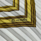 Hermes Scarf Carre Plisse White Dark Yellow Multi les Tuileries — view 2