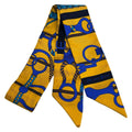 Hermes Scarf Twilly Yellow Blue Brown Ribbon Panoplie Equestre Horse Riding